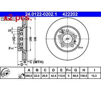 X2 PCS REAR BRAKE DISC PAIR L&R 24.0122-0202.1 ATE I