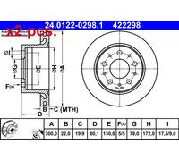 X2 PCS REAR BRAKE DISC PAIR L&R 24.0122-0298.1 ATE I