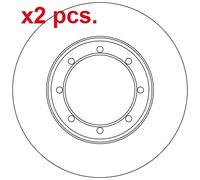 X2 PCS REAR BRAKE DISC PAIR L&R DF6372 TRW I