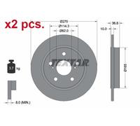 X2 PCS REAR BRAKE DISC ROTORS SET L&R SIDES 92164003 TEXTAR I