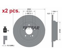 X2 PCS REAR BRAKE DISC ROTORS SET L&R SIDES 92176503 TEXTAR I