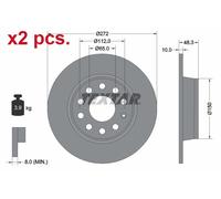 X2 PCS REAR BRAKE DISC ROTORS SET L&R SIDES 92224903 TEXTAR I