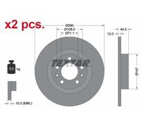 X2 PCS REAR BRAKE DISC ROTORS SET L&R SIDES 92238003 TEXTAR I
