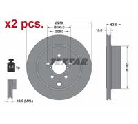 X2 PCS REAR BRAKE DISC ROTORS SET L&R SIDES 92278503 TEXTAR I