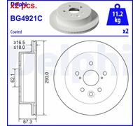 X2 PCS REAR BRAKE DISC ROTORS SET L&R SIDES BG4921C DELPHI I