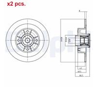 X2 PCS REAR BRAKE DISC ROTORS SET L&R SIDES BG9028RS DELPHI I