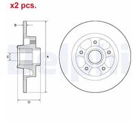 X2 PCS REAR BRAKE DISC ROTORS SET L&R SIDES BG9132RS DELPHI I