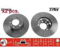 X2 PCS REAR BRAKE DISC ROTORS SET L&R SIDES DF1029 TRW I
