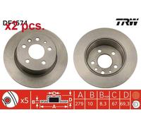 X2 PCS REAR BRAKE DISC ROTORS SET L&R SIDES DF1574 TRW I