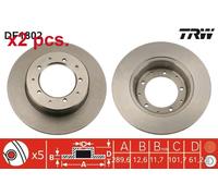 X2 PCS REAR BRAKE DISC ROTORS SET L&R SIDES DF1802 TRW I