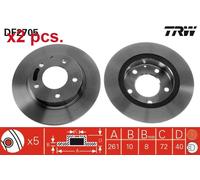 X2 PCS REAR BRAKE DISC ROTORS SET L&R SIDES DF2705 TRW I