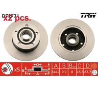 X2 PCS REAR BRAKE DISC ROTORS SET L&R SIDES DF2771 TRW I