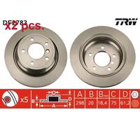 X2 PCS REAR BRAKE DISC ROTORS SET L&R SIDES DF2783 TRW I
