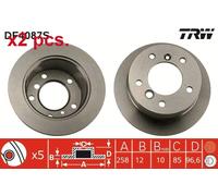 X2 PCS REAR BRAKE DISC ROTORS SET L&R SIDES DF4087S TRW I