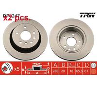 X2 PCS REAR BRAKE DISC ROTORS SET L&R SIDES DF4247 TRW I