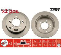 X2 PCS REAR BRAKE DISC ROTORS SET L&R SIDES DF4281 TRW I