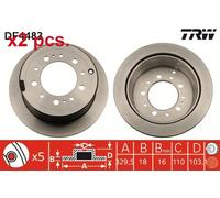 X2 PCS REAR BRAKE DISC ROTORS SET L&R SIDES DF4483 TRW I