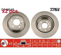 X2 PCS REAR BRAKE DISC ROTORS SET L&R SIDES DF4854S TRW I