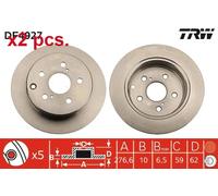 X2 PCS REAR BRAKE DISC ROTORS SET L&R SIDES DF4927 TRW I