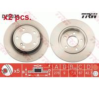 X2 PCS REAR BRAKE DISC ROTORS SET L&R SIDES DF6376 TRW I