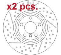 X2 PCS REAR BRAKE DISC ROTORS SET L&R SIDES DF6606S TRW I
