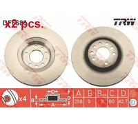 X2 PCS REAR BRAKE DISC ROTORS SET L&R SIDES DF6686 TRW I