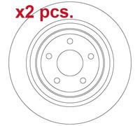 X2 PCS REAR BRAKE DISC ROTORS SET L&R SIDES DF6872 TRW I