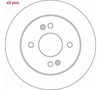 X2 PCS REAR BRAKE DISC ROTORS SET L&R SIDES DF6949 TRW I