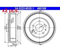 X2 PCS REAR BRAKING DRUM BRAKE DRUM X2 PCS SET 24.0222-8035.1 ATE I