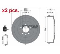 X2 PCS REAR BRAKING DRUM BRAKE DRUM X2 PCS SET 94043900 TEXTAR I
