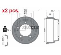 X2 PCS REAR BRAKING DRUM BRAKE DRUM X2 PCS SET 94046600 TEXTAR I