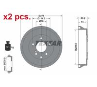 X2 PCS REAR BRAKING DRUM BRAKE DRUM X2 PCS SET 94047800 TEXTAR I
