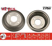 X2 PCS REAR BRAKING DRUM BRAKE DRUM X2 PCS SET DB4109 TRW I