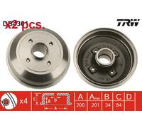 X2 PCS REAR BRAKING DRUM BRAKE DRUM X2 PCS SET DB4301 TRW I