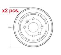X2 PCS REAR BRAKING DRUM BRAKE DRUM X2 PCS SET DB4442 TRW I