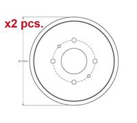 X2 PCS REAR BRAKING DRUM BRAKE DRUM X2 PCS SET DB4443 TRW I