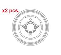 X2 PCS REAR BRAKING DRUM BRAKE DRUM X2 PCS SET DB4575B TRW I
