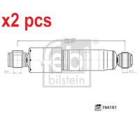X2 PCS REAR LEFT AND RIGHT 194191 SHOCK ABSORBER FEBI BILSTEIN