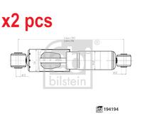 X2 PCS REAR LEFT AND RIGHT 194194 SHOCK ABSORBER FEBI BILSTEIN