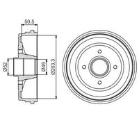 X2 PCS REAR LEFT AND RIGHT BRAKE DRUM 0 986 477 205