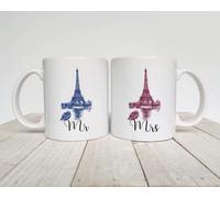x2 Printed Mr & Mrs Cups Wedding Engagement Ceramic Novelty Mug Funny Gift Coffee Tea 2