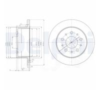 Delphi BG3853 2x Brake Discs Rear Fits Citroën Relay Fiat Ducato Peugeot Boxer