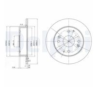 Delphi Rear Brake Disc BG2666, Fits Honda and Rover (Accord, Civic, 600) - x2