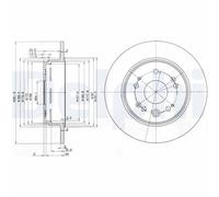 Delphi BG3979 282mm Rear Plain Brake Disc Set for Honda CR-V Stream