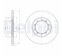 x2 Rear Brake Disc Delphi BG4075 Fits Ford Transit Braking System Solid Oiled