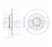 Genuine Delphi Rear Solid Brake Discs Set Pair - BG4088