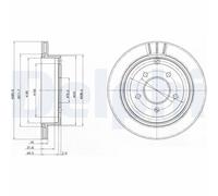 Delphi BG4177 2x Brake Discs Rear 285mm Outer Diameter Vented Fits Mazda MPV