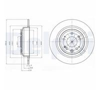 Delphi BG4196C 2x Brake Discs Rear 305mm Outer Diameter Solid Fits Honda Accord