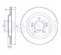 x2 Rear Brake Disc Delphi BG4563C Fits Hyundai i40 Braking System Solid Coated
