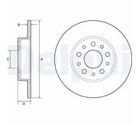Genuine Delphi Rear Solid Coated Brake Discs Set Pair - BG4655C
